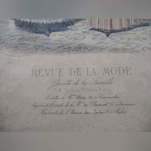 Antique 1800's  French Fashion REVUE DE LA MODE signed & numbered framed set - Picture 12 of 16